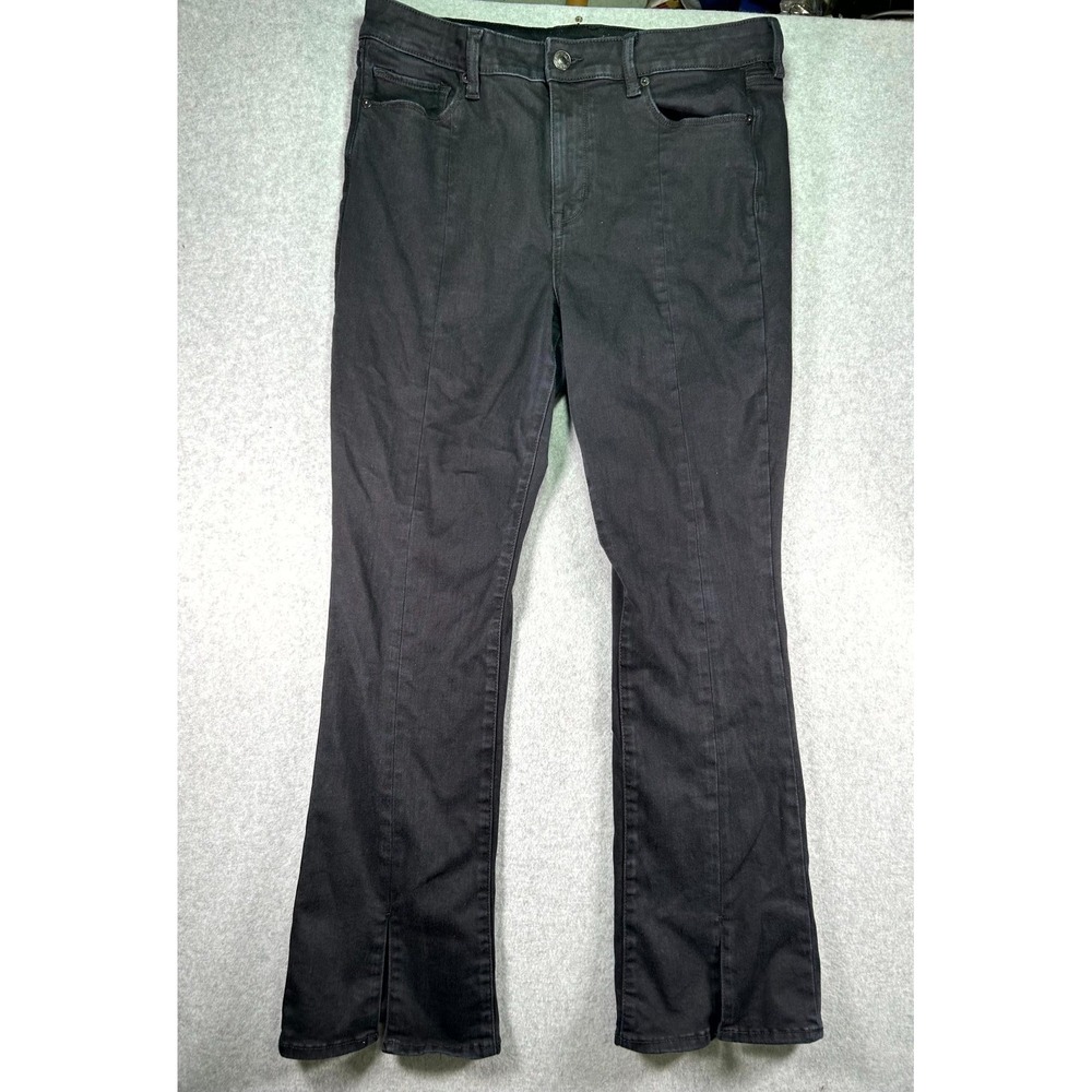 American Eagle Outfitters Skinny Kick Jeans Womens 16 Black Denim High Rise